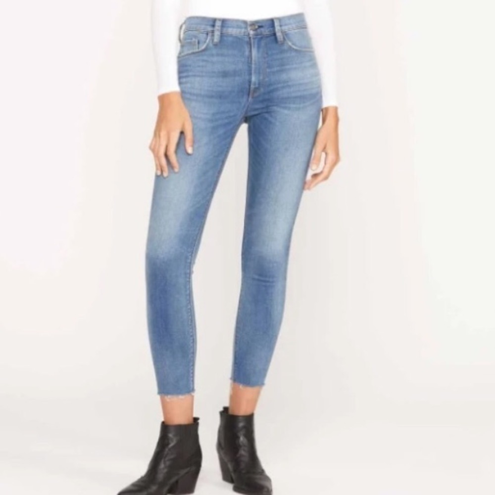 Hudson Barbara High Rise Skinny Raw Hem Jean 26